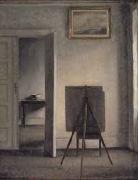 Vilhelm Hammershoi, Interior with the Artists Easel